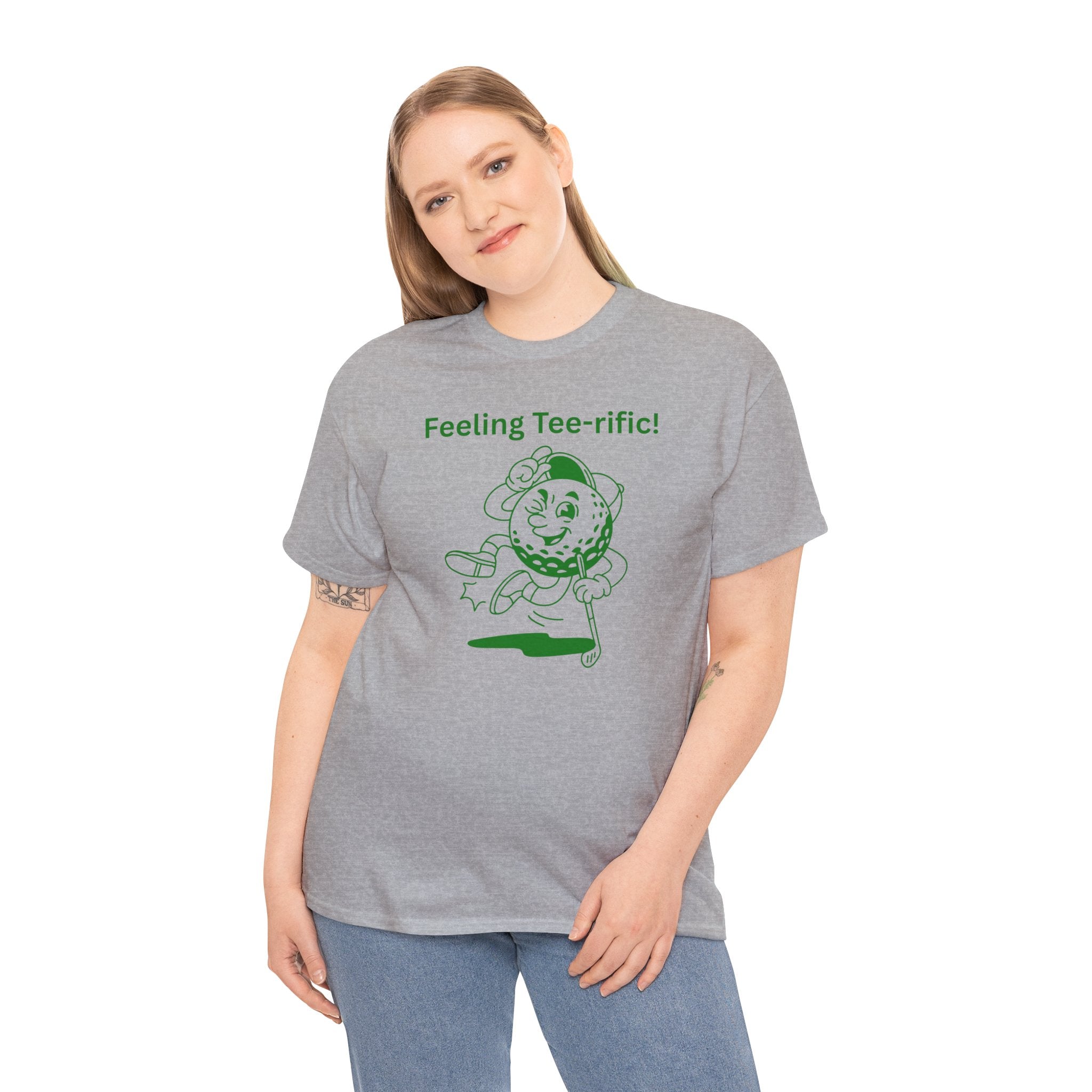 Golf Tee T-Shirt — "Feeling Tee-rific!" Vintage Golf Character Shirt