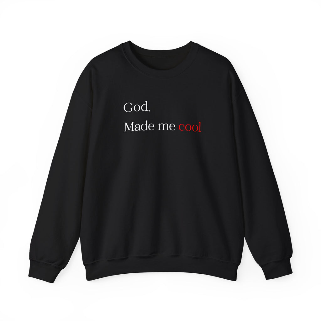 Sweatshirt — "God. Made Me Cool" Minimal Faith Crewneck