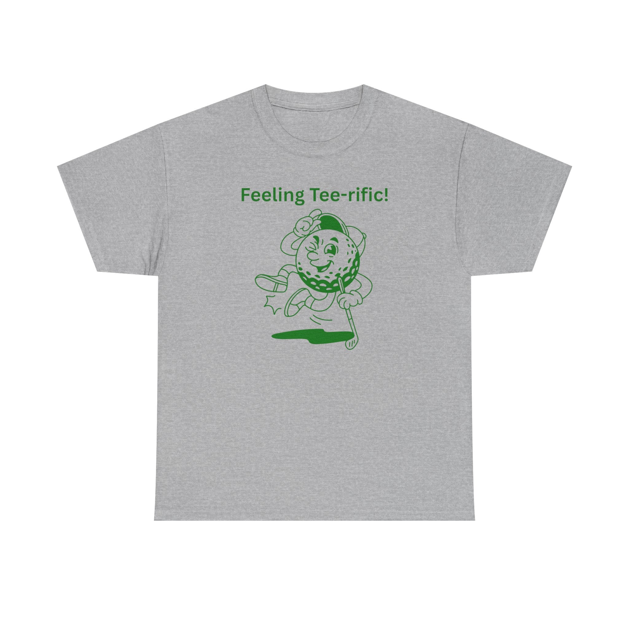 Golf Tee T-Shirt — "Feeling Tee-rific!" Vintage Golf Character Shirt