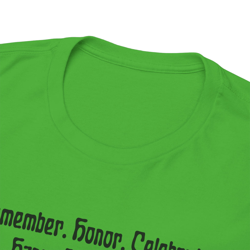 Juneteenth Celebration T‑Shirt — "Remember. Honor. Celebrate. Happy Juneteenth" with Pan-African Heart Design