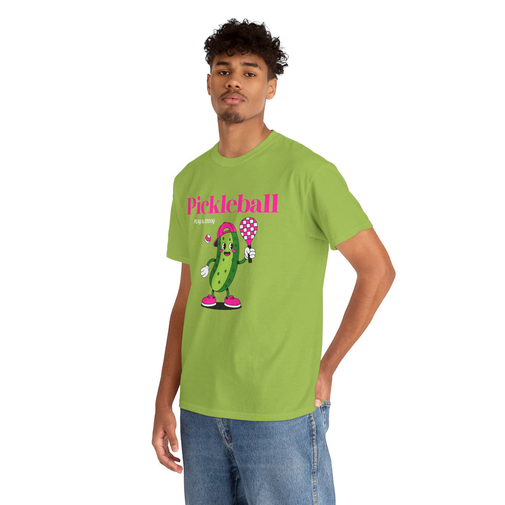 Pickleball Pickle Mascot Tee — Play & Enjoy Graphic T-Shirt