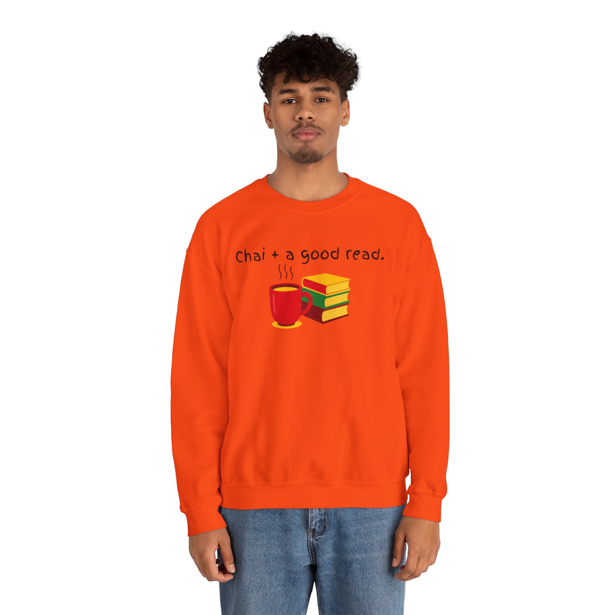 Cozy Reading Sweatshirt — "Chai + a Good Read" Crewneck