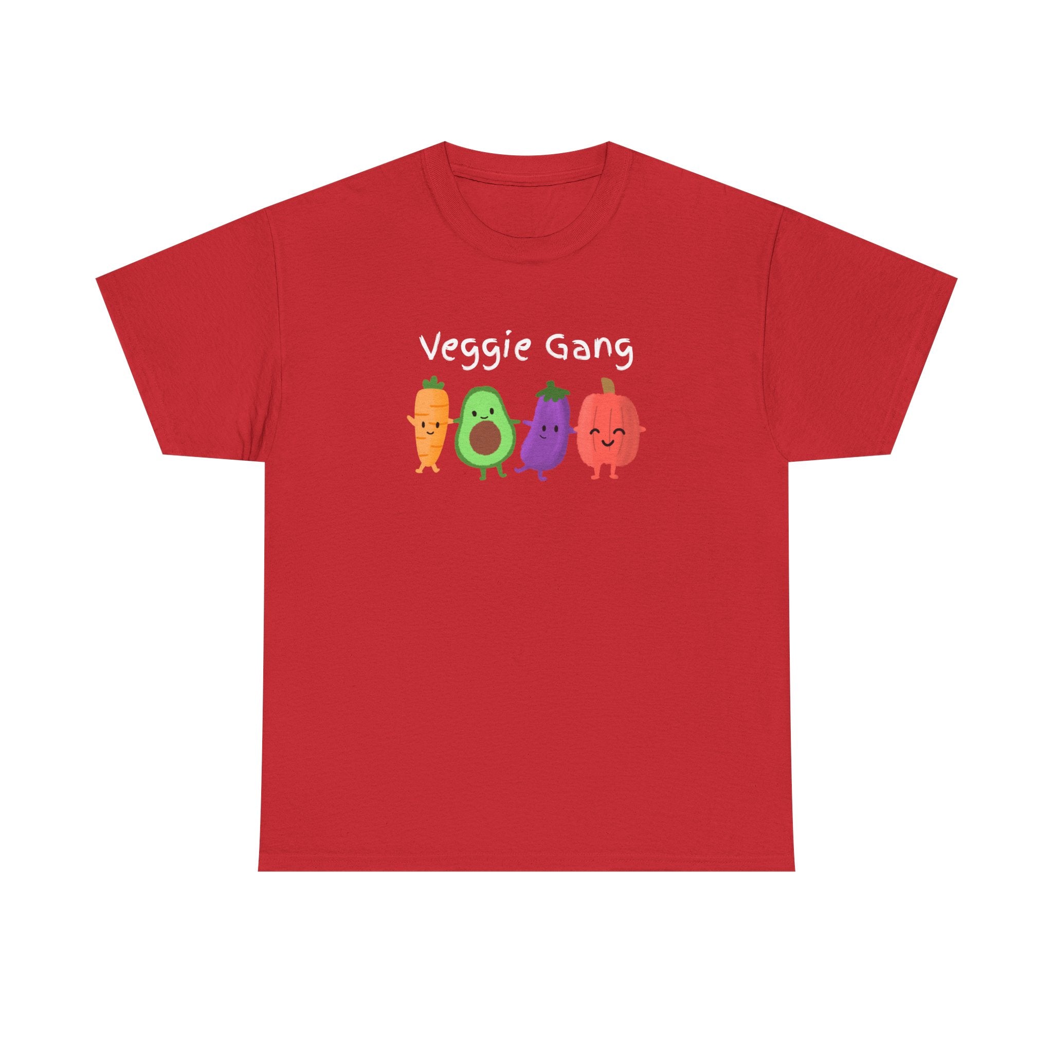 Veggie Gang T-Shirt – Cute Cartoon Avocado, Carrot, Eggplant & Pepper Tee