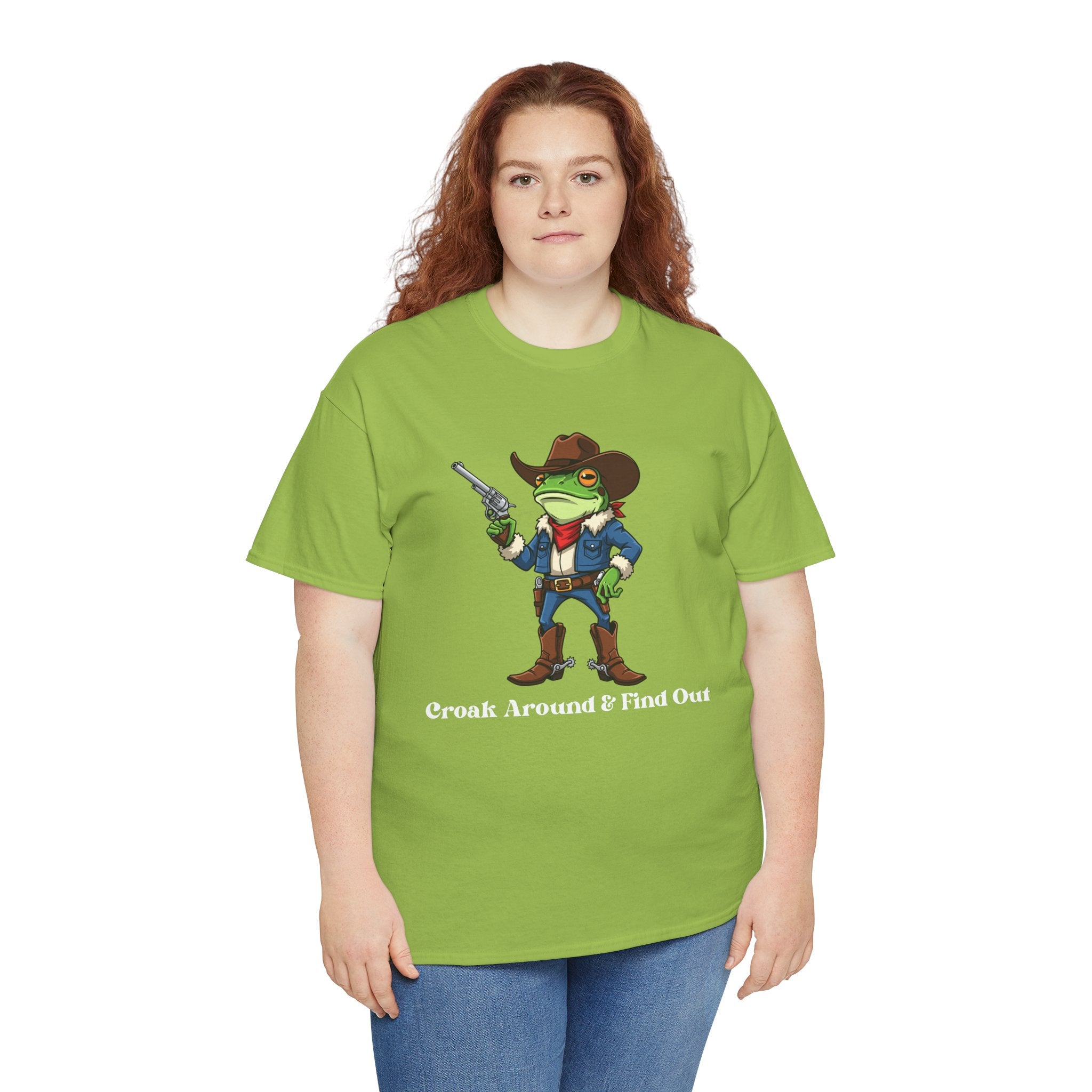 Cowboy Frog T-Shirt - "Croak Around & Find Out" Funny Western Graphic Tee