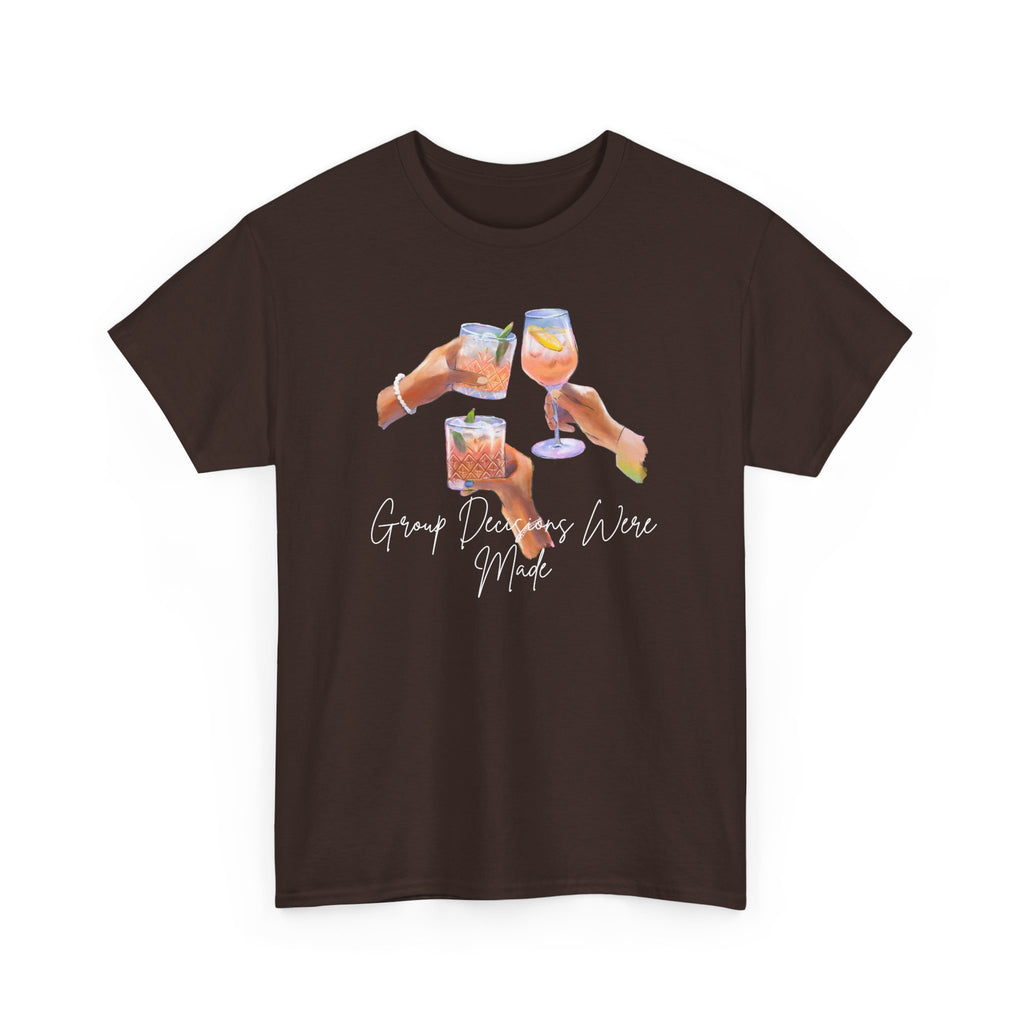 Cheers Wine T-Shirt — "Good Days Are Here" Toast Graphic Tee