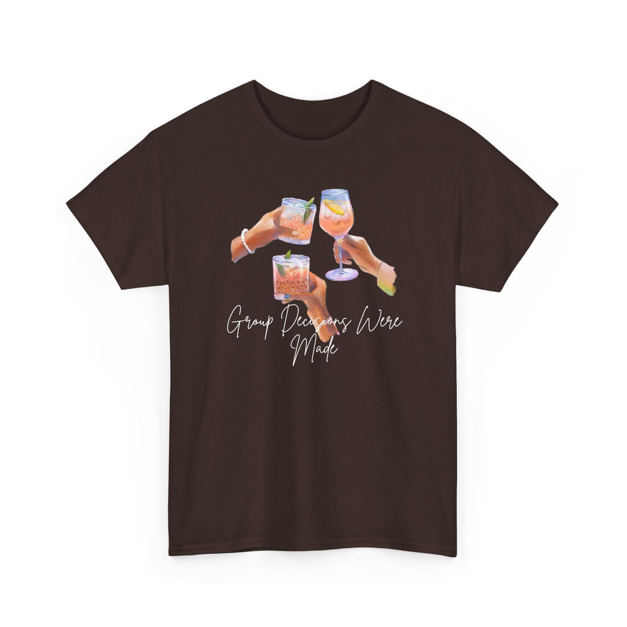 Cheers Wine T-Shirt — "Good Days Are Here" Toast Graphic Tee