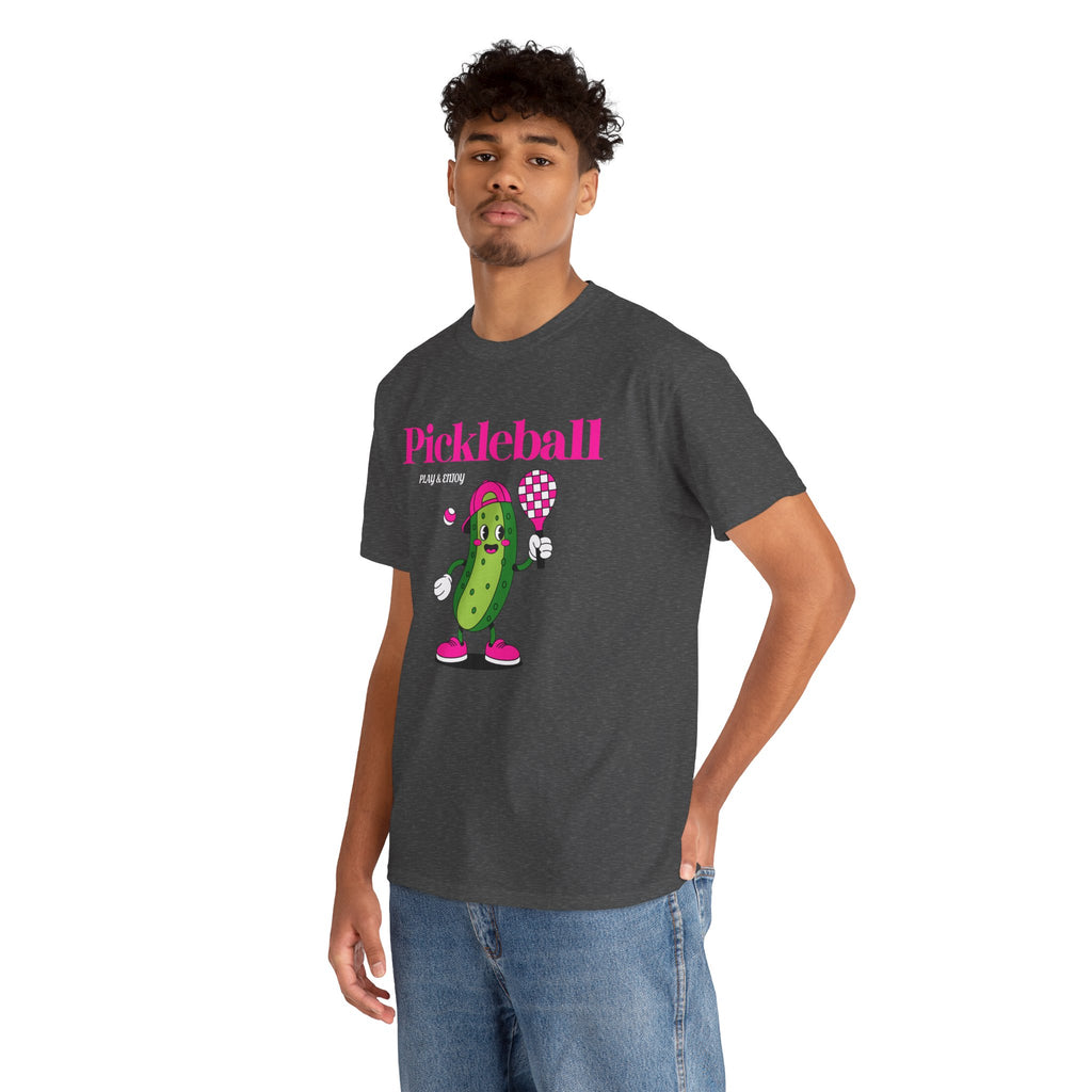 Pickleball Pickle Mascot Tee — Play & Enjoy Graphic T-Shirt