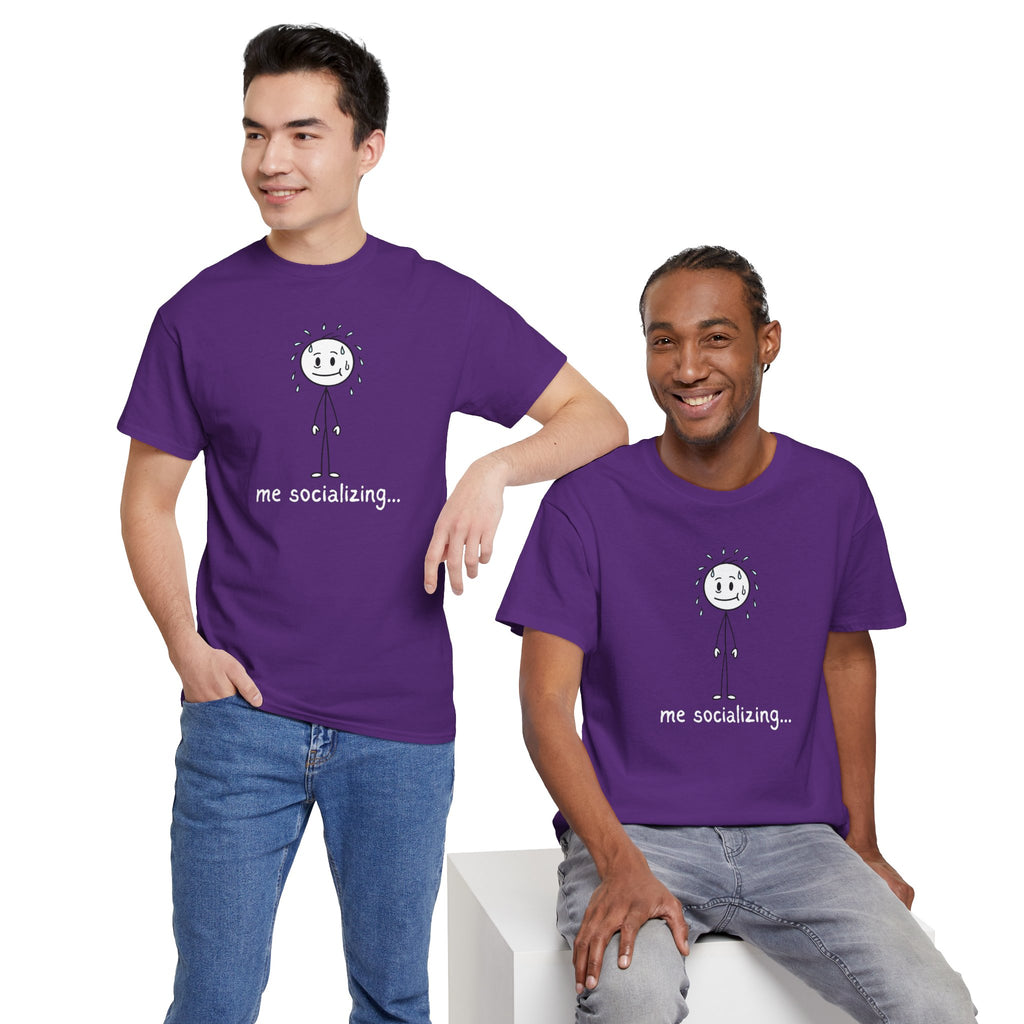 Me Socializing T-Shirt — Funny Introvert Stick Figure Tee