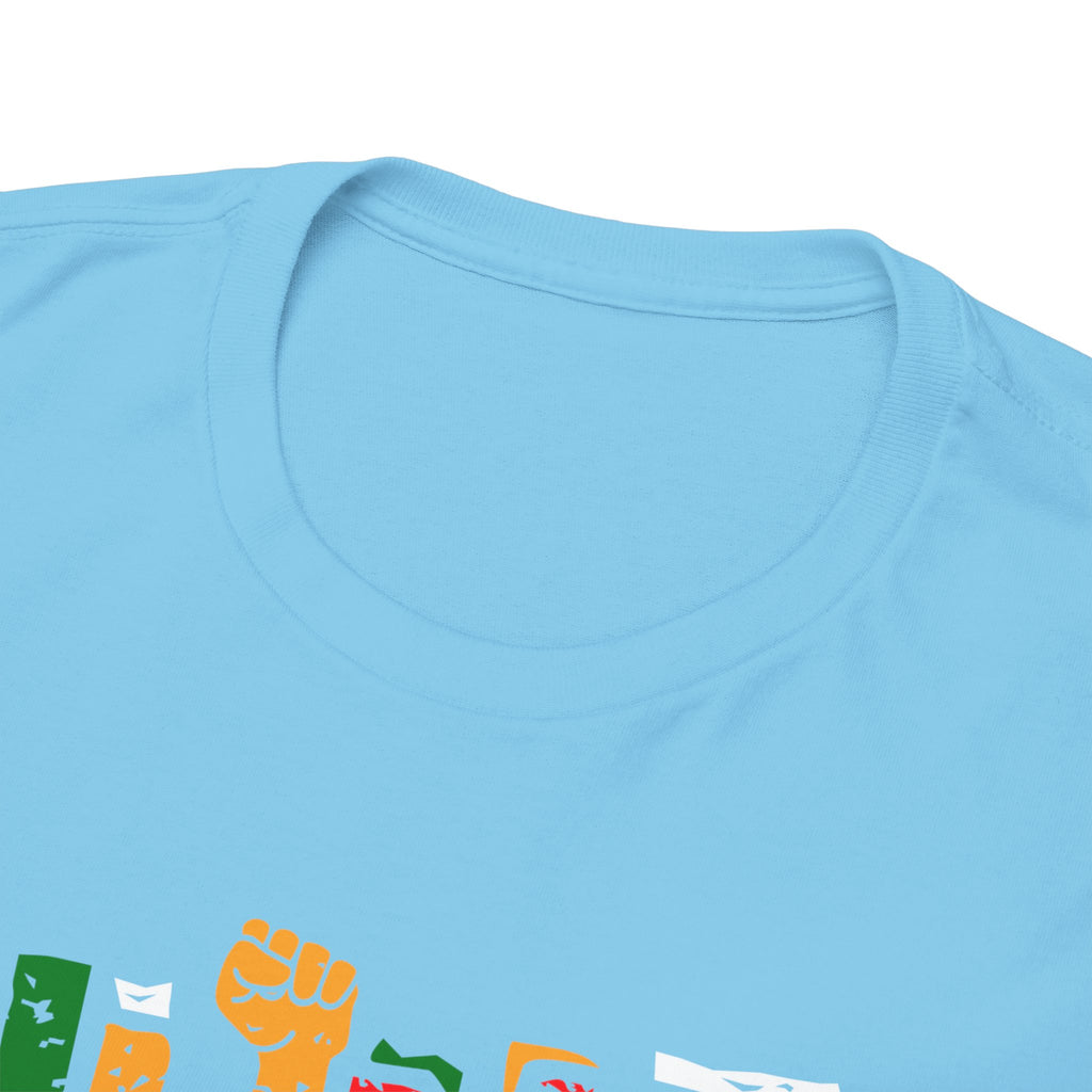 Juneteenth Celebration T-Shirt — "Made Us Stronger" Floral Block Letter Tee