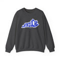 Kentucky State Outline Crewneck Sweatshirt — Blue 'Kentucky' Typography
