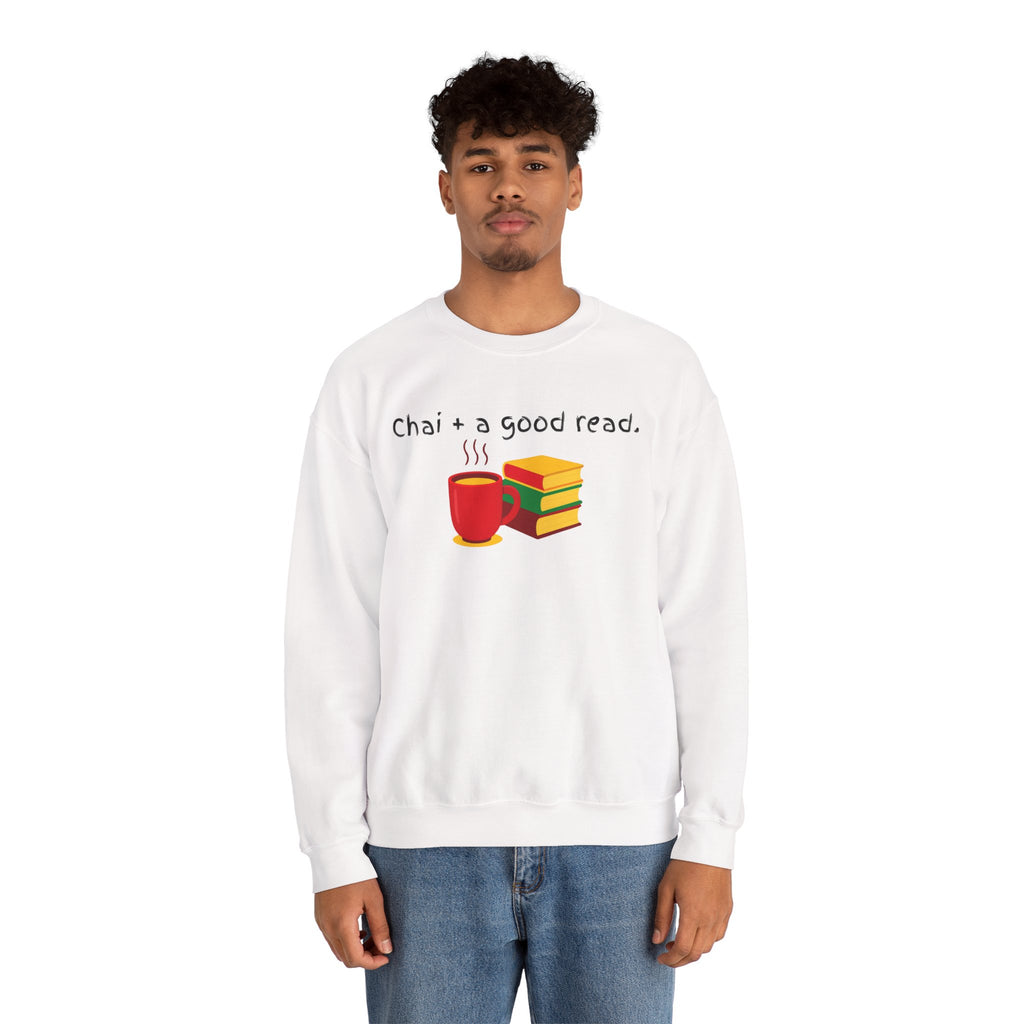 Cozy Reading Sweatshirt — "Chai + a Good Read" Crewneck