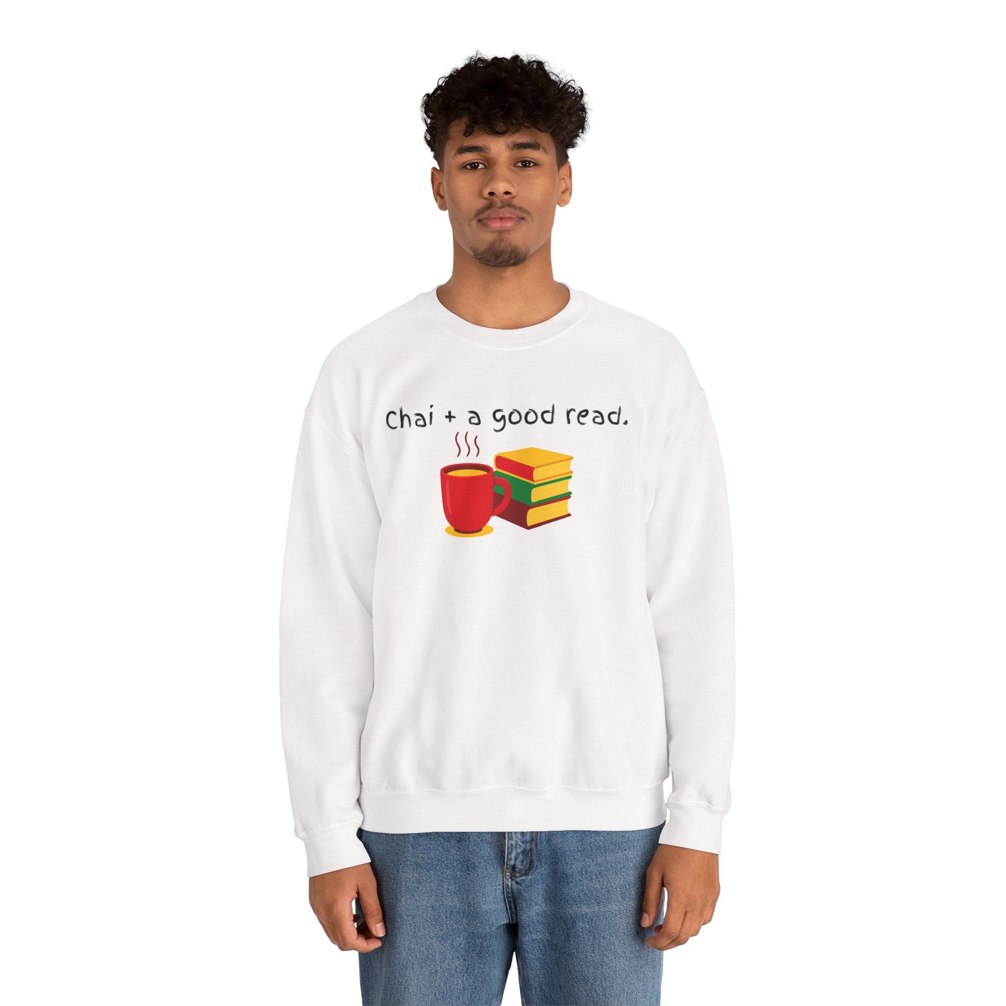 Cozy Reading Sweatshirt — "Chai + a Good Read" Crewneck