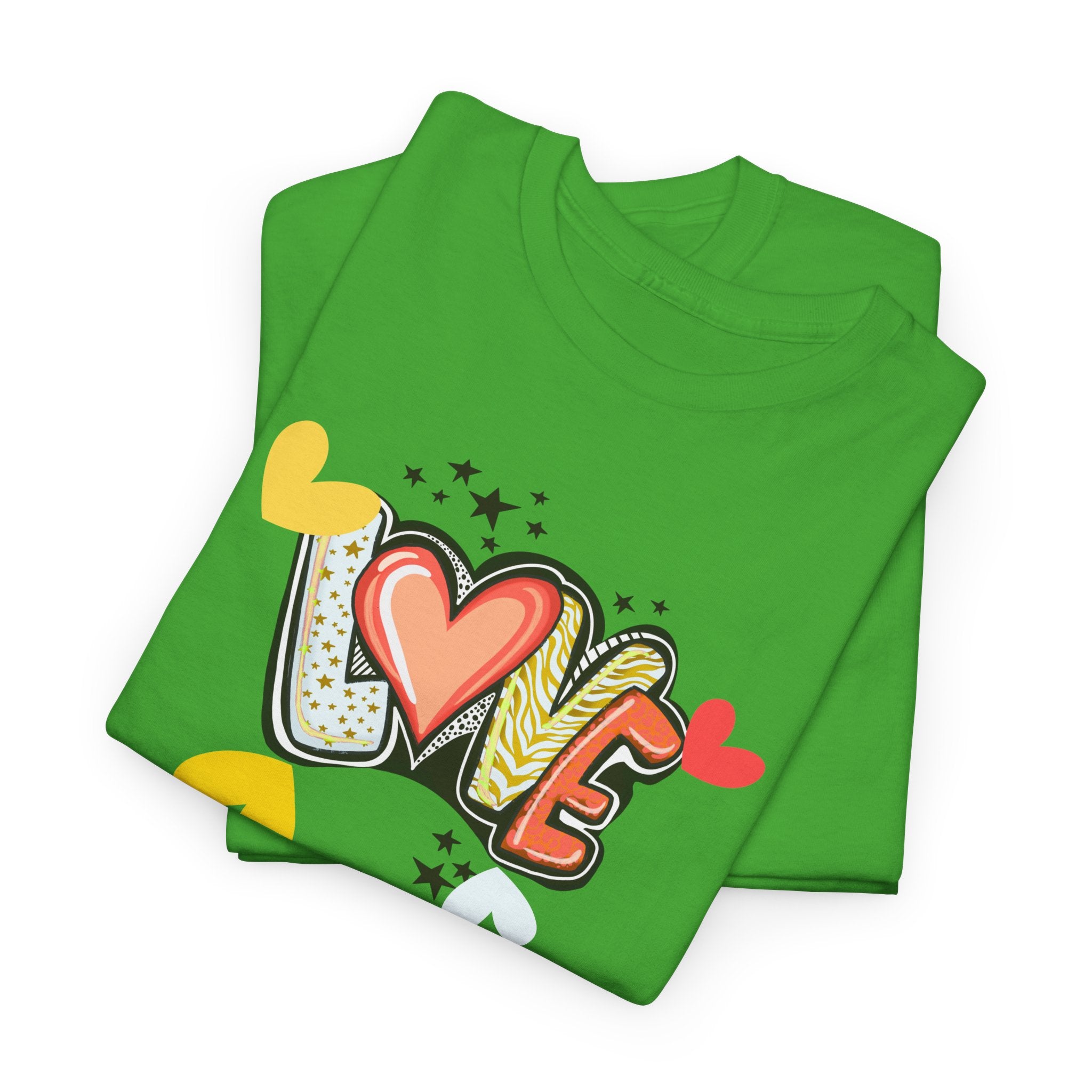Love Heart Graphic Tee — Retro Doodle "LOVE" Design