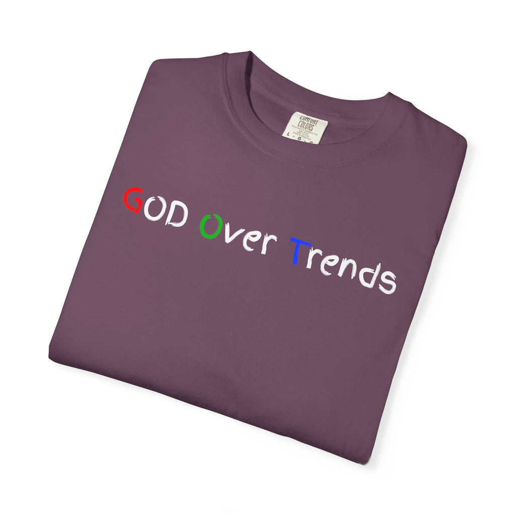 God Over Trends Tee — Retro Colorful Graphic T‑Shirt