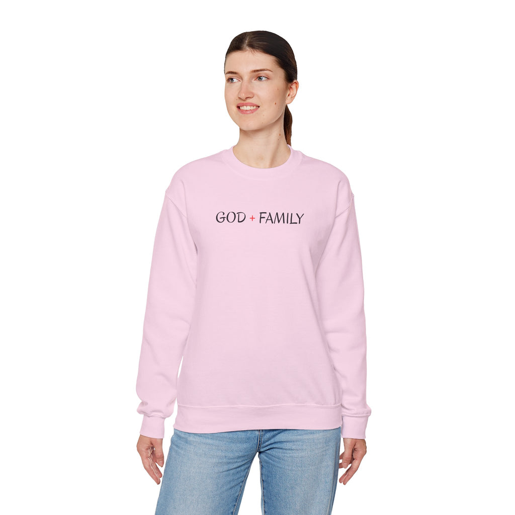God + Family Crewneck Sweatshirt — Faith-Inspired Family Pullover