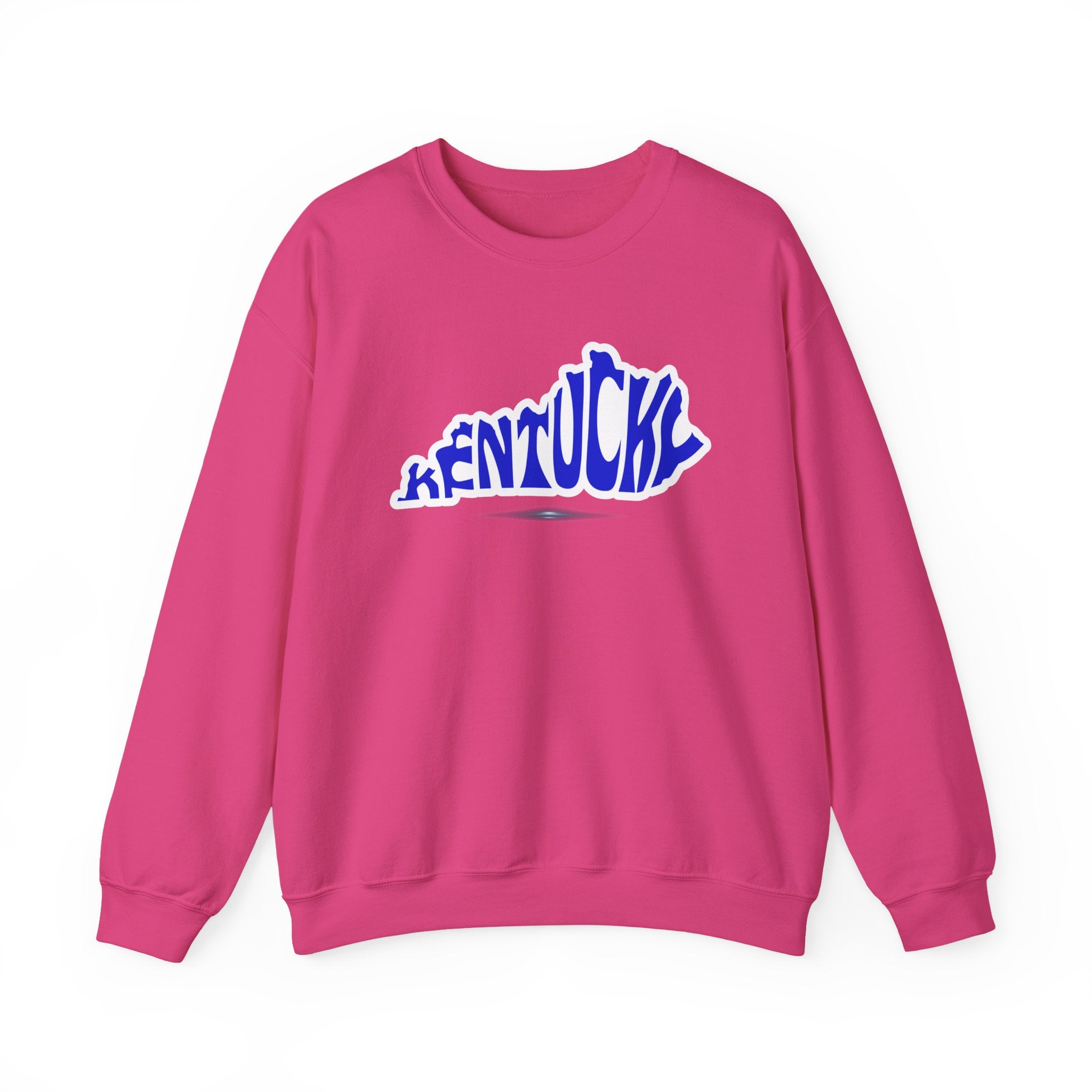 Kentucky State Outline Crewneck Sweatshirt — Blue 'Kentucky' Typography