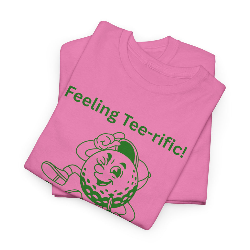 Golf Tee T-Shirt — "Feeling Tee-rific!" Vintage Golf Character Shirt