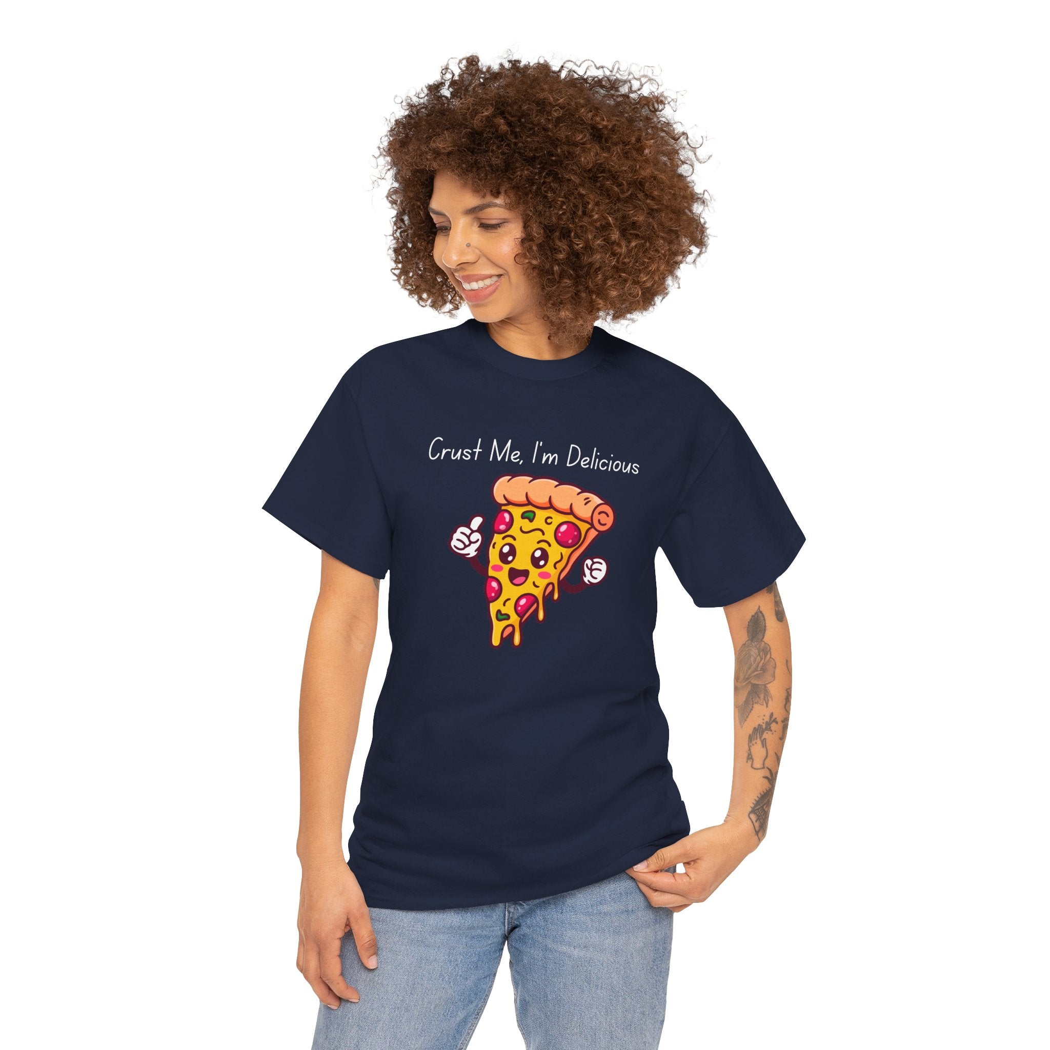 Pizza Slice Tee — "Crust Me, I'm Delicious" Funny Pizza Graphic Shirt