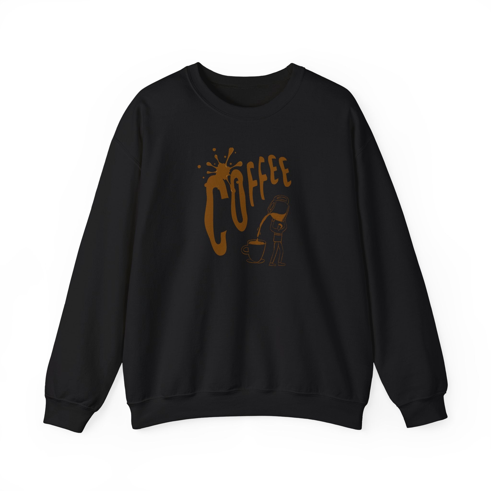 Coffee Lover Crewneck Sweatshirt — Retro Brown Coffee Graphic