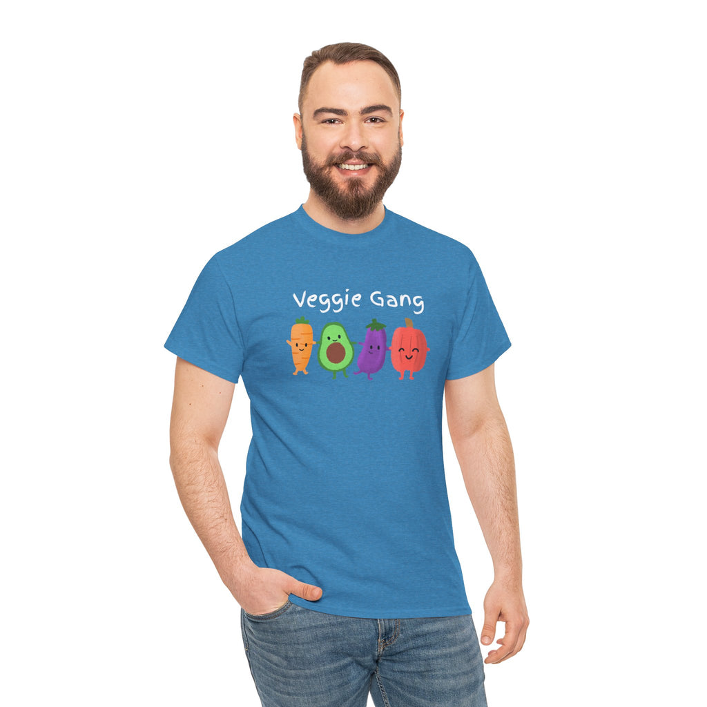 Veggie Gang T-Shirt – Cute Cartoon Avocado, Carrot, Eggplant & Pepper Tee