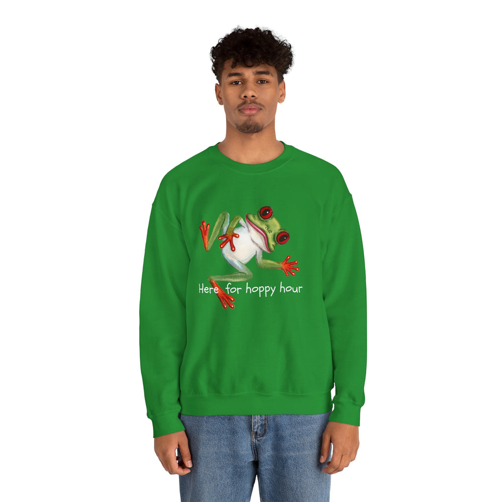 Frog 'Here for Hoppy Hour' Crewneck Sweatshirt