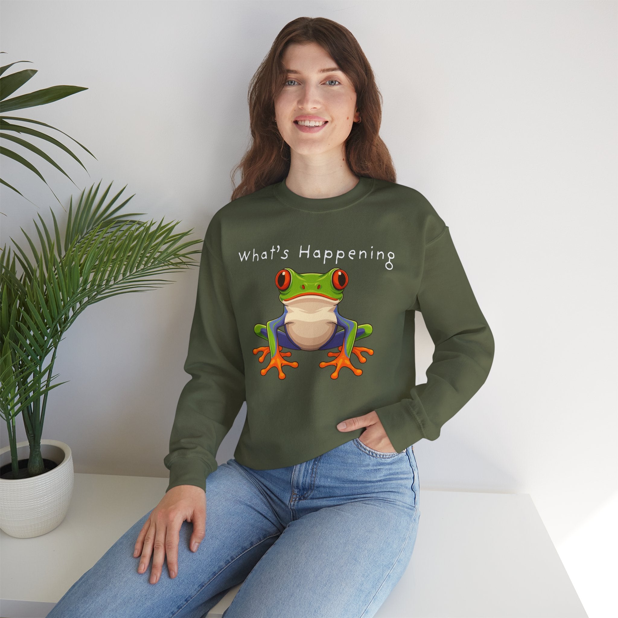What's Happening Frog Crewneck Sweatshirt