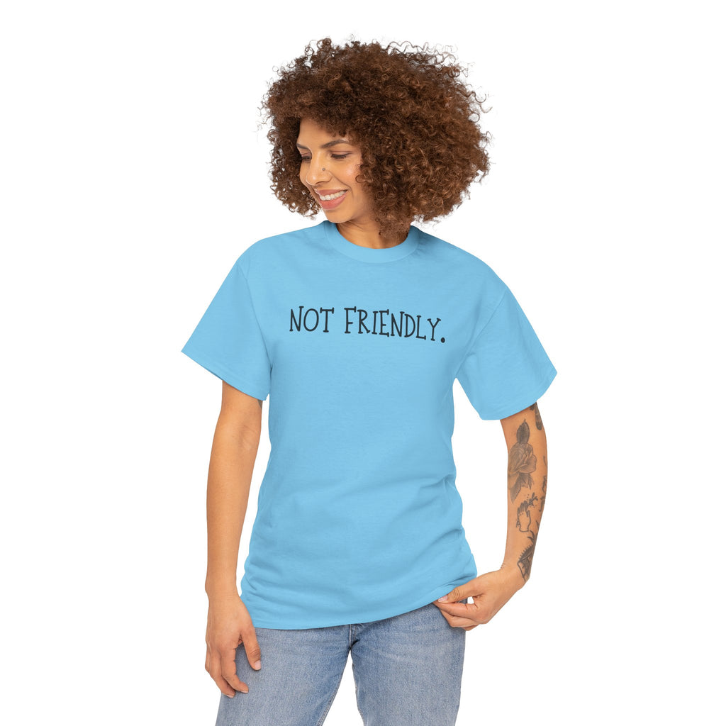 T-Shirt — "Not Friendly." Minimalist Statement Tee
