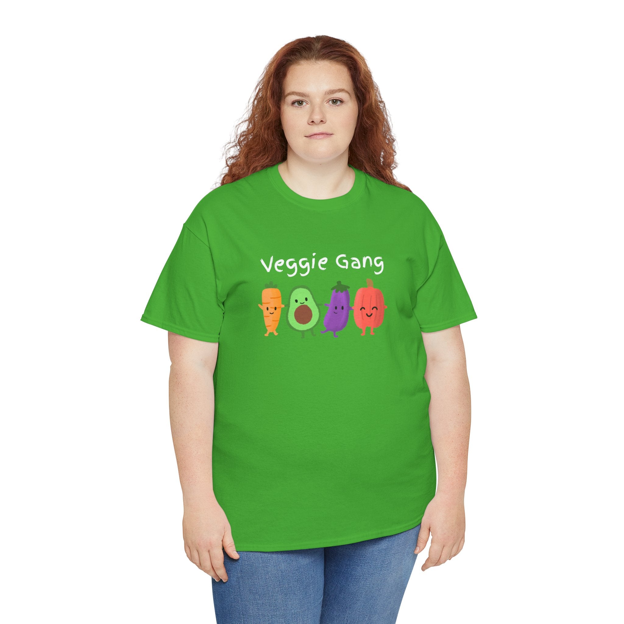 Veggie Gang T-Shirt – Cute Cartoon Avocado, Carrot, Eggplant & Pepper Tee