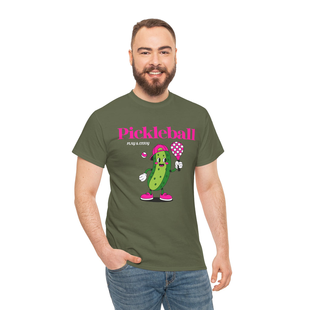 Pickleball Pickle Mascot Tee — Play & Enjoy Graphic T-Shirt