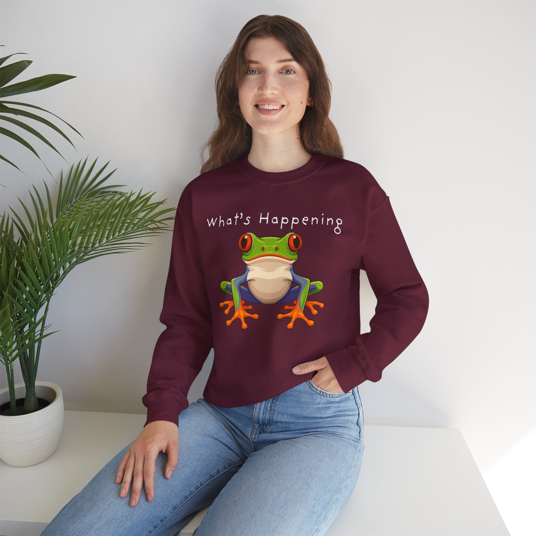 What's Happening Frog Crewneck Sweatshirt