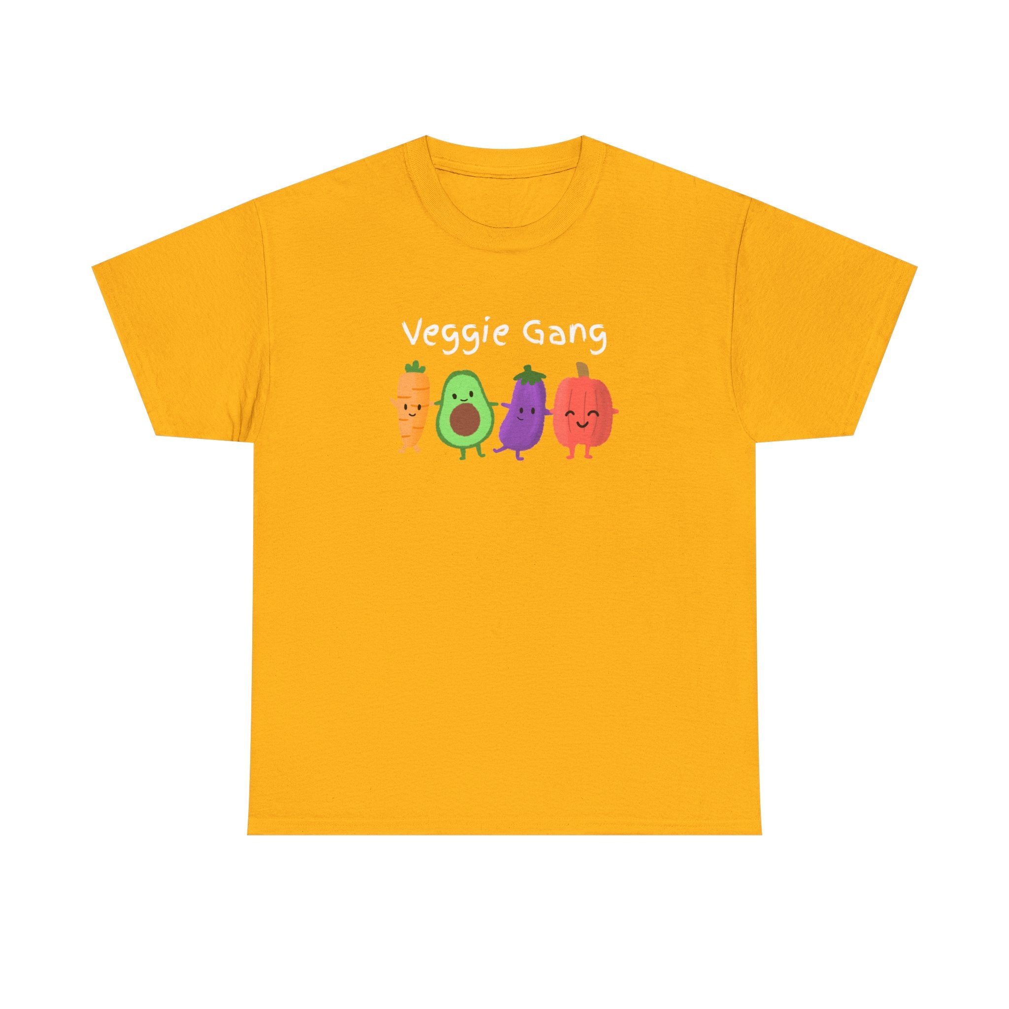 Veggie Gang T-Shirt – Cute Cartoon Avocado, Carrot, Eggplant & Pepper Tee