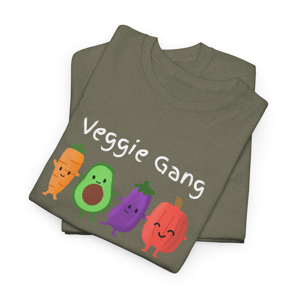 Veggie Gang T-Shirt – Cute Cartoon Avocado, Carrot, Eggplant & Pepper Tee