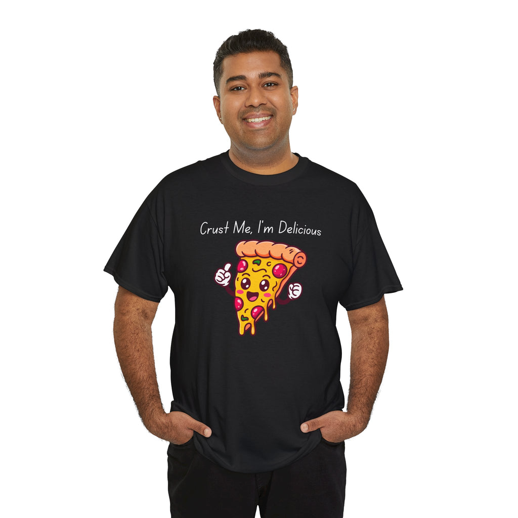 Pizza Slice Tee — "Crust Me, I'm Delicious" Funny Pizza Graphic Shirt
