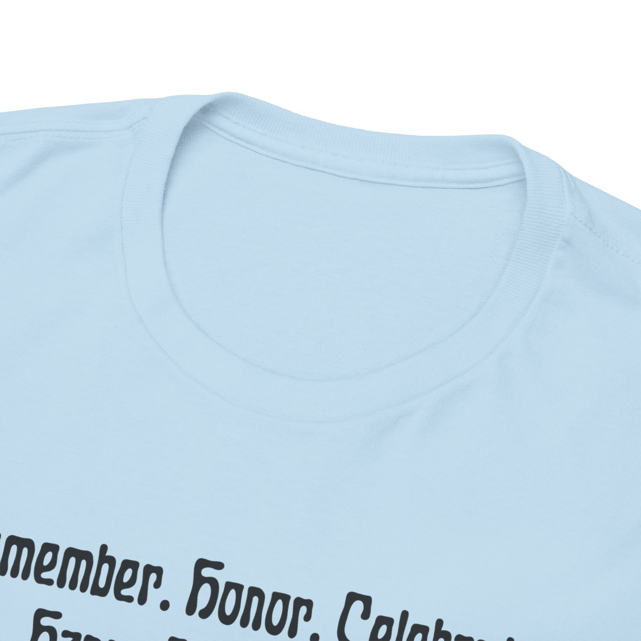 Juneteenth Celebration T‑Shirt — "Remember. Honor. Celebrate. Happy Juneteenth" with Pan-African Heart Design