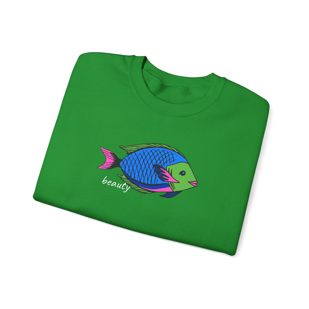 Fish Graphic Sweatshirt — Neon Tropical Fish 'beauty' Crewneck