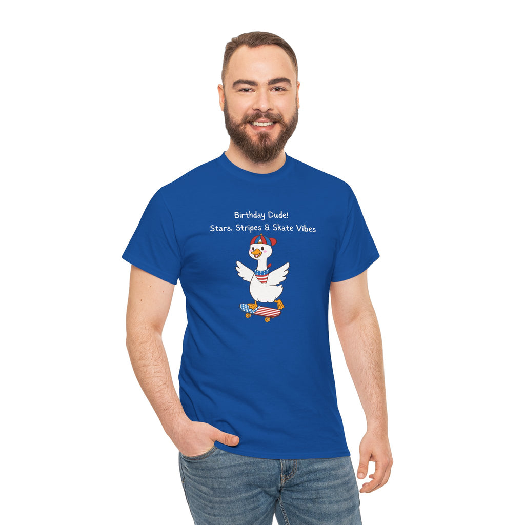 Birthday Dude! Stars, Stripes & Skate Vibes Tee