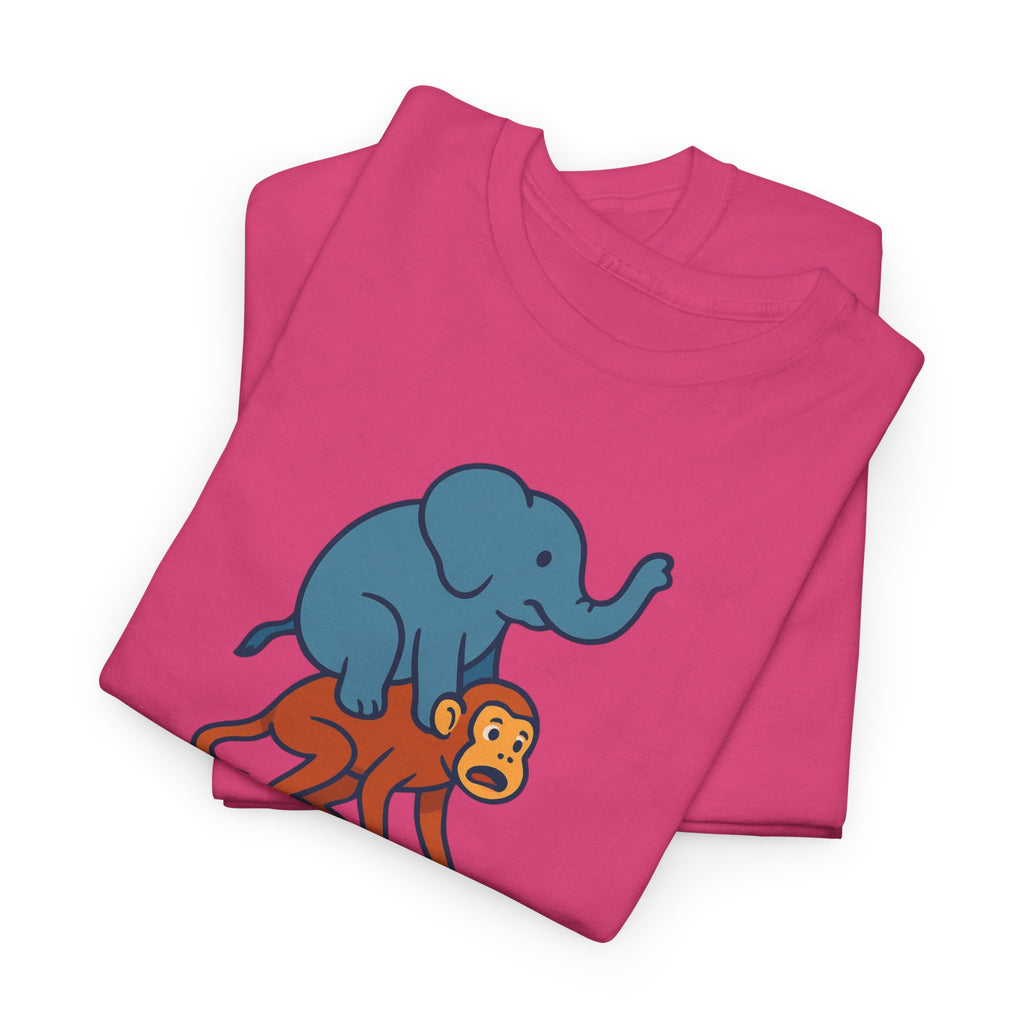 Funny Elephant Riding Monkey T-Shirt — "Send Help" Graphic Tee