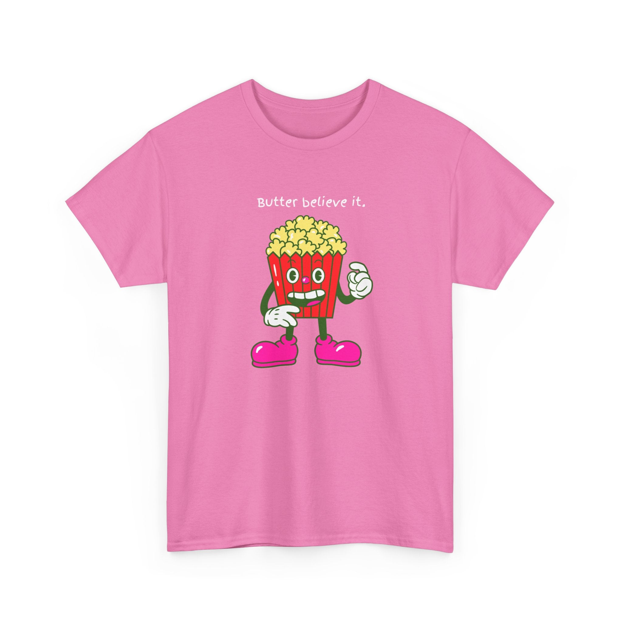 Butter Believe It Popcorn Tee — Cute Retro Snack Cartoon T-Shirt