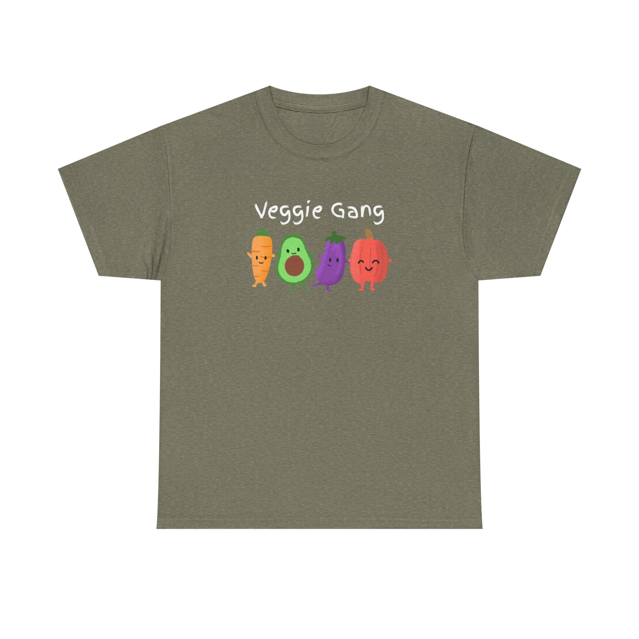 Veggie Gang T-Shirt – Cute Cartoon Avocado, Carrot, Eggplant & Pepper Tee