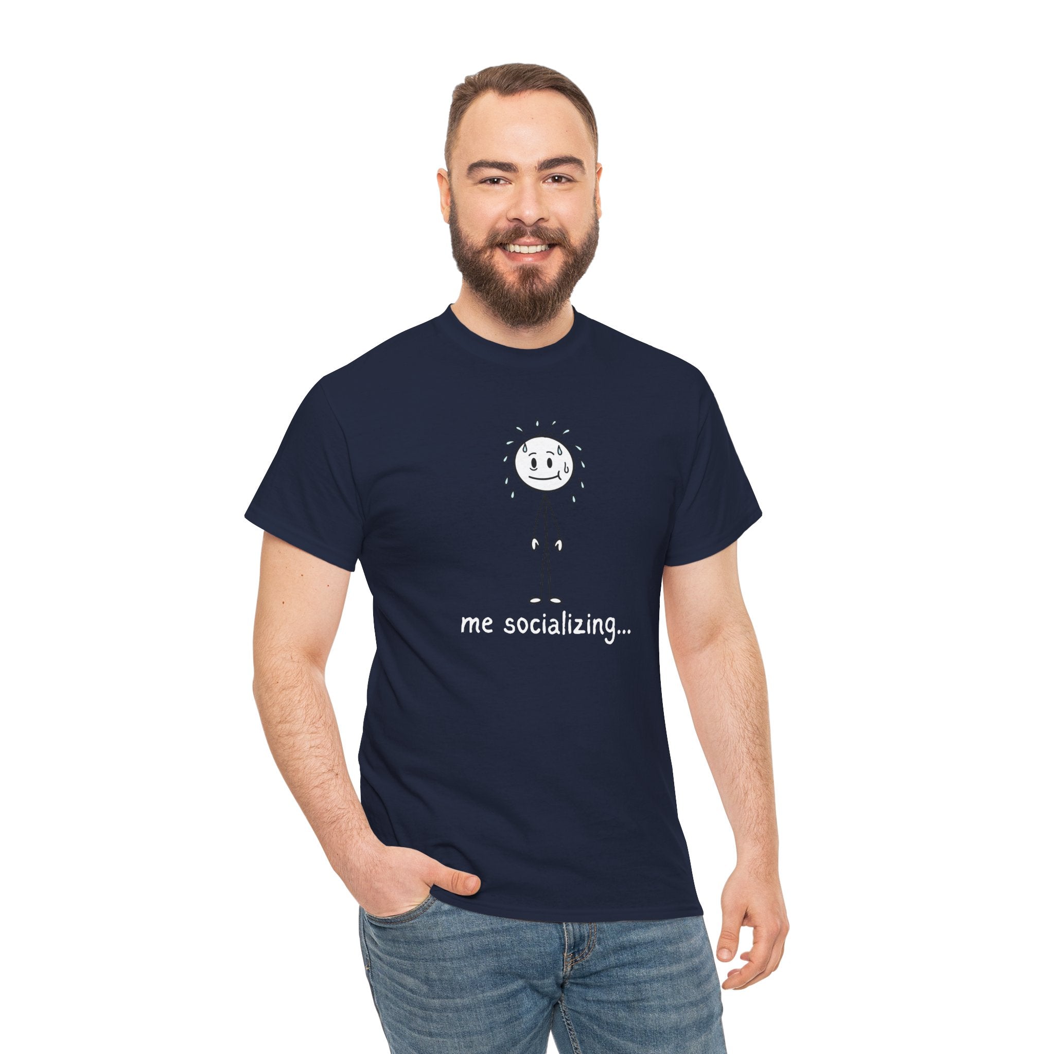Me Socializing T-Shirt — Funny Introvert Stick Figure Tee