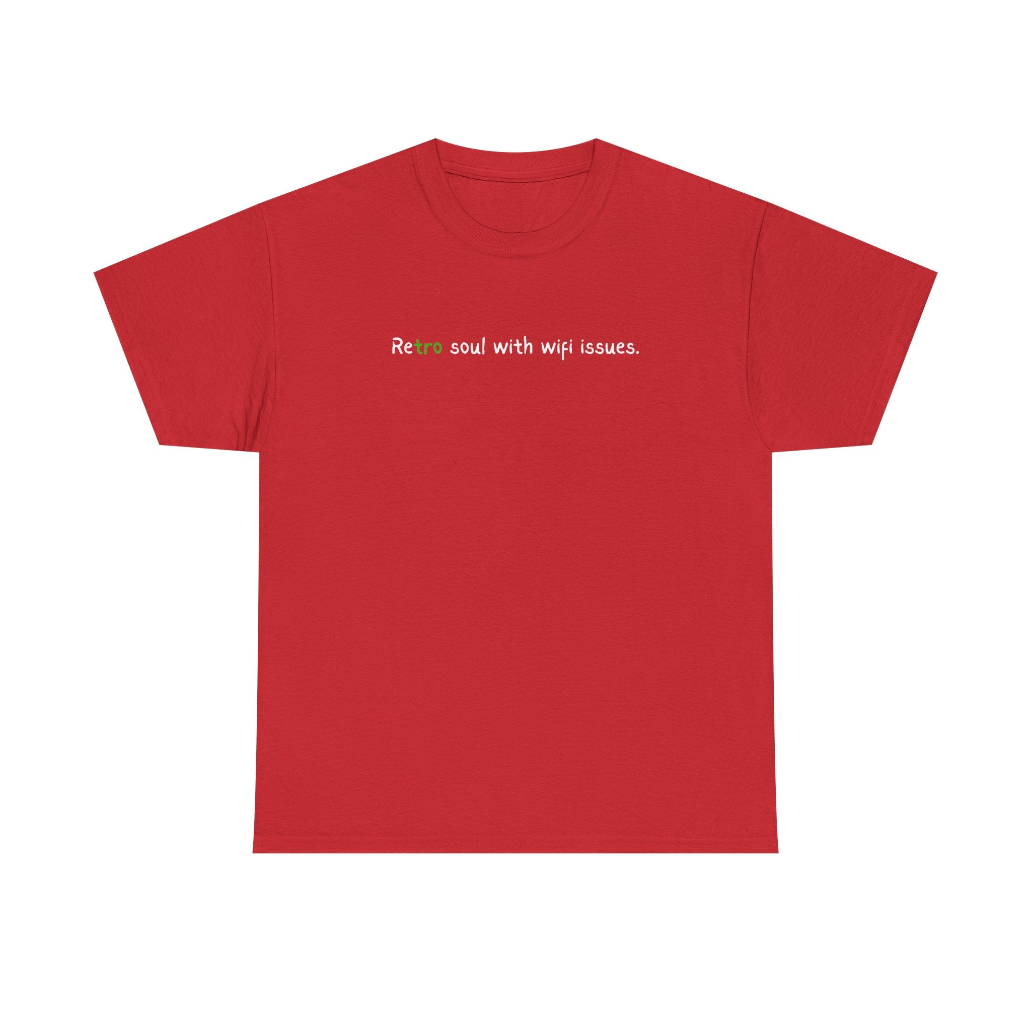 Retro Soul Tee - "Retro soul with wifi issues." Vintage Text Graphic T-Shirt