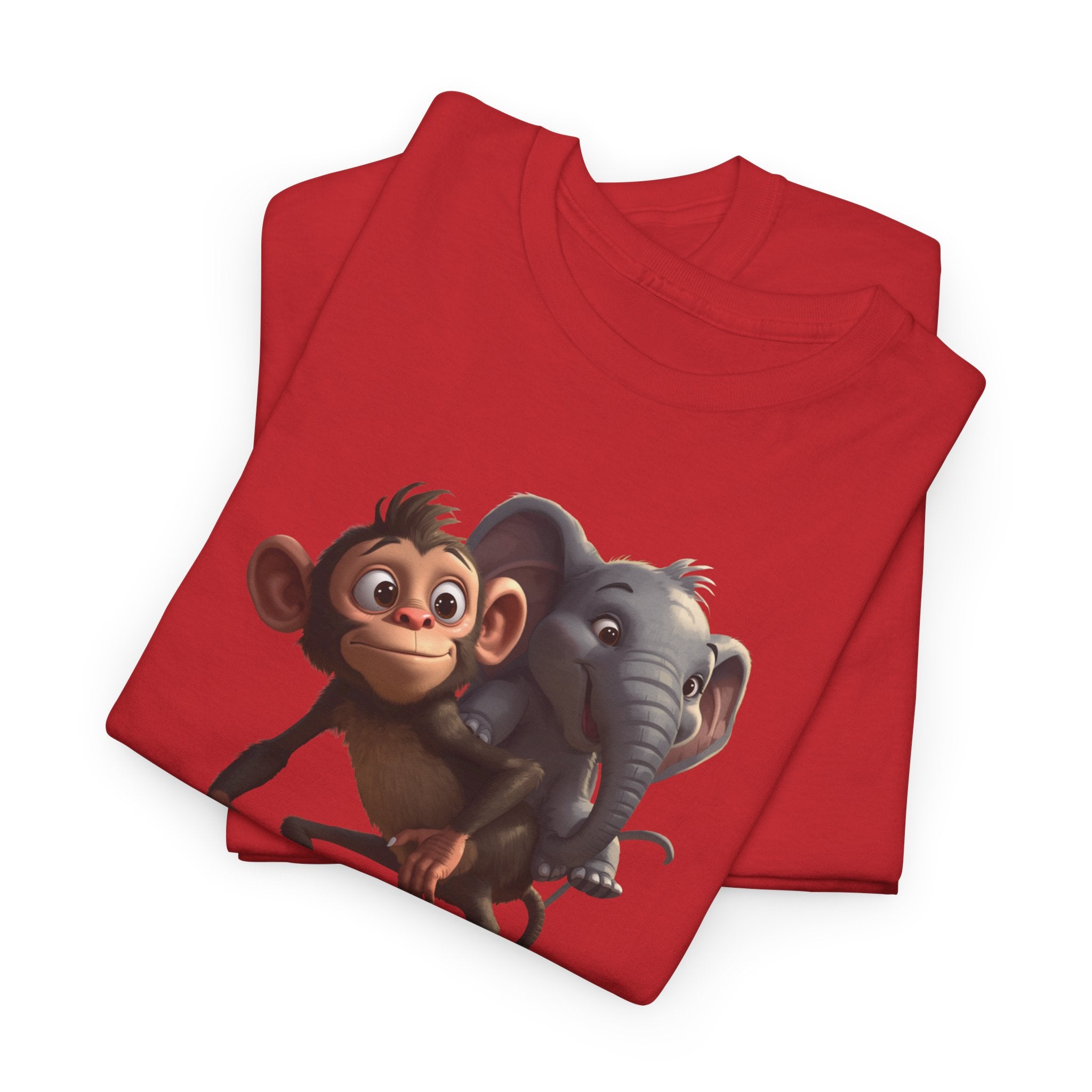 Monkey and Elephant 'Fair' Graphic Tee — Cute Animal Friendship T-Shirt