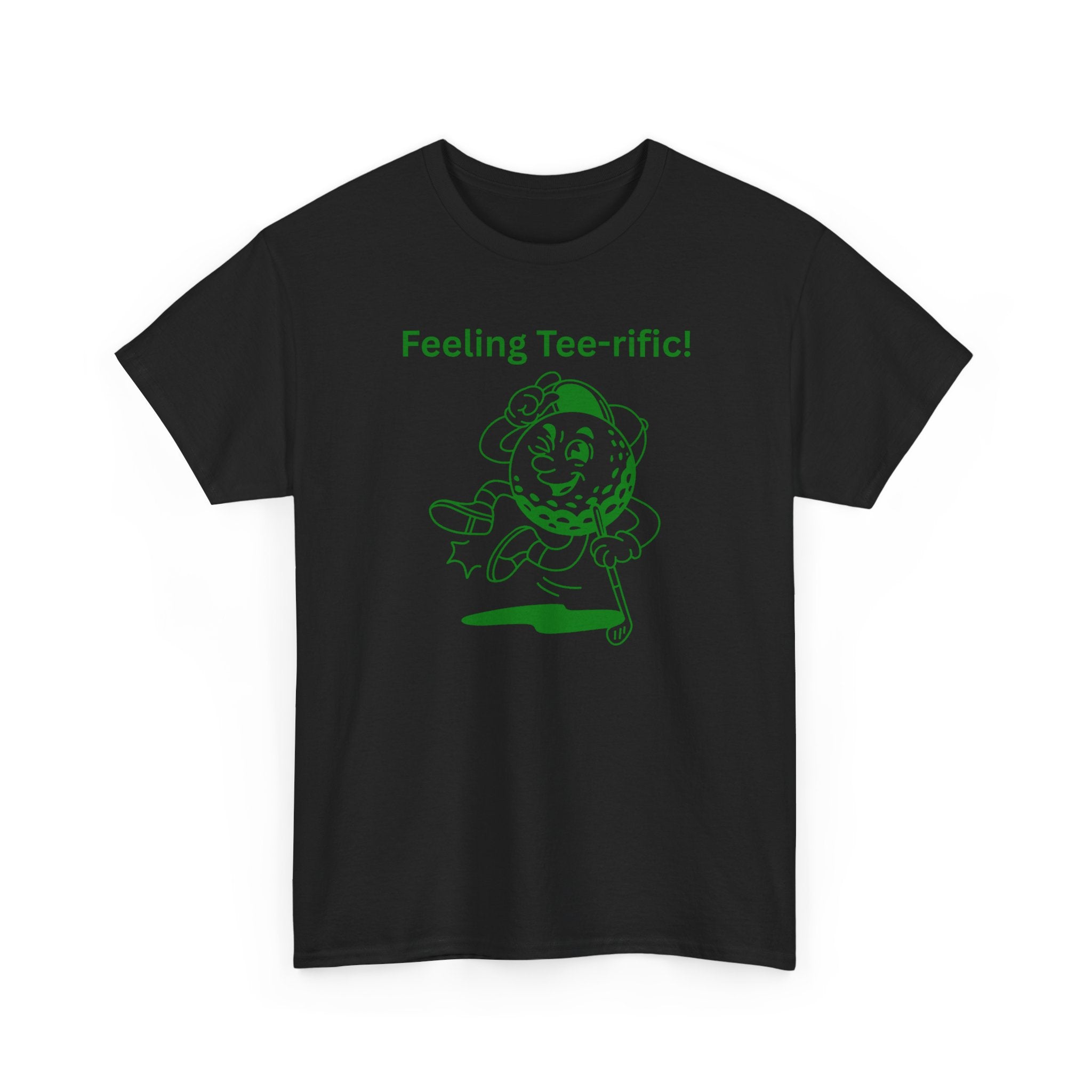 Golf Tee T-Shirt — "Feeling Tee-rific!" Vintage Golf Character Shirt