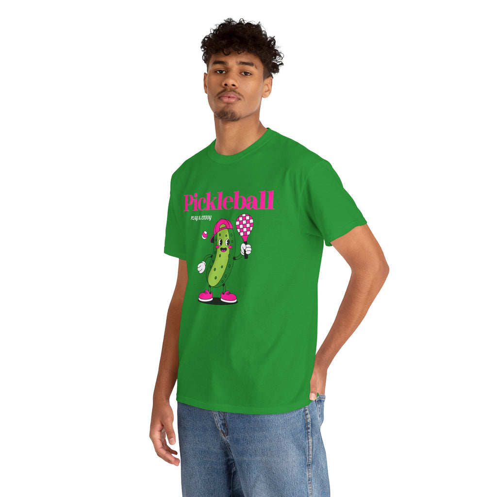 Pickleball Pickle Mascot Tee — Play & Enjoy Graphic T-Shirt