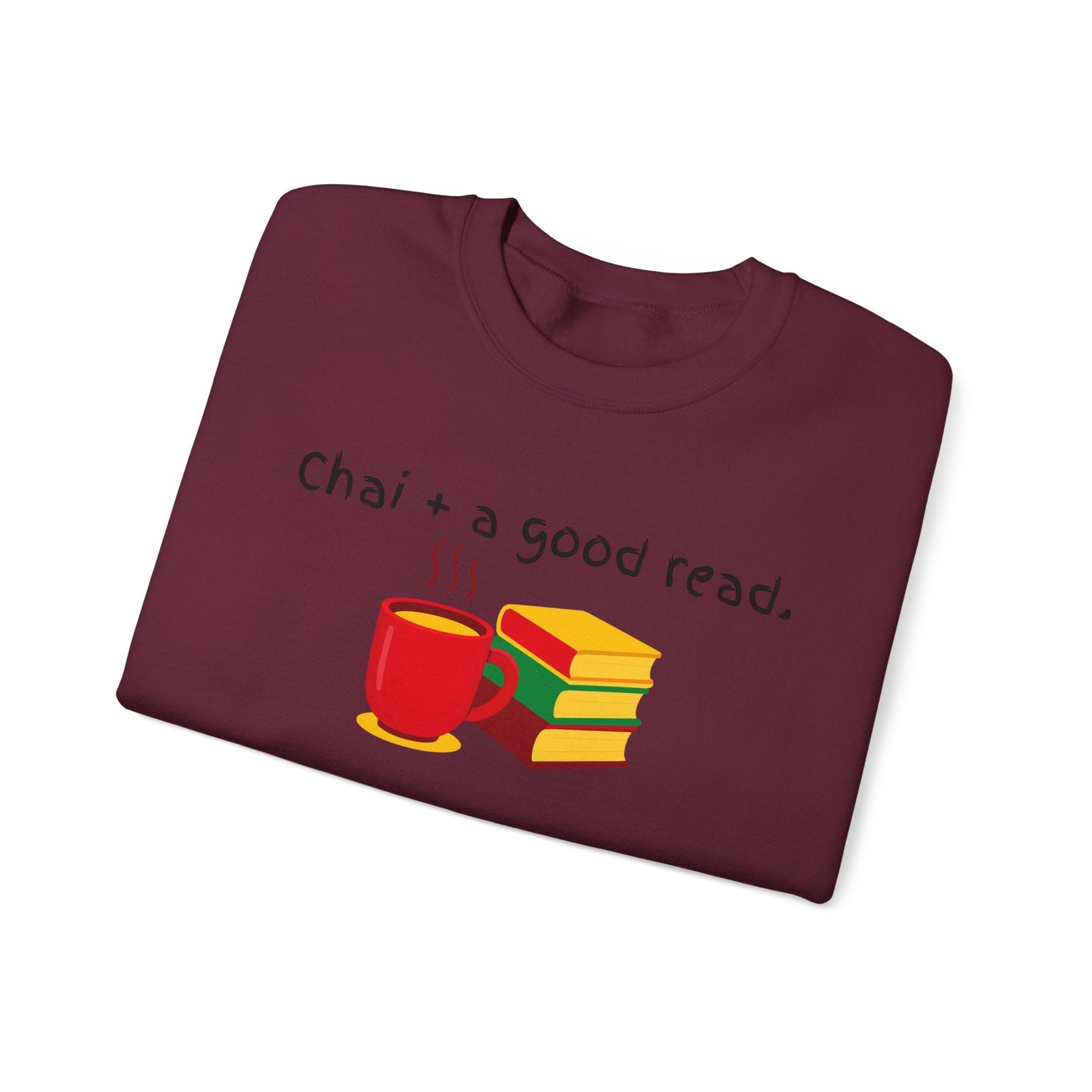 Cozy Reading Sweatshirt — "Chai + a Good Read" Crewneck