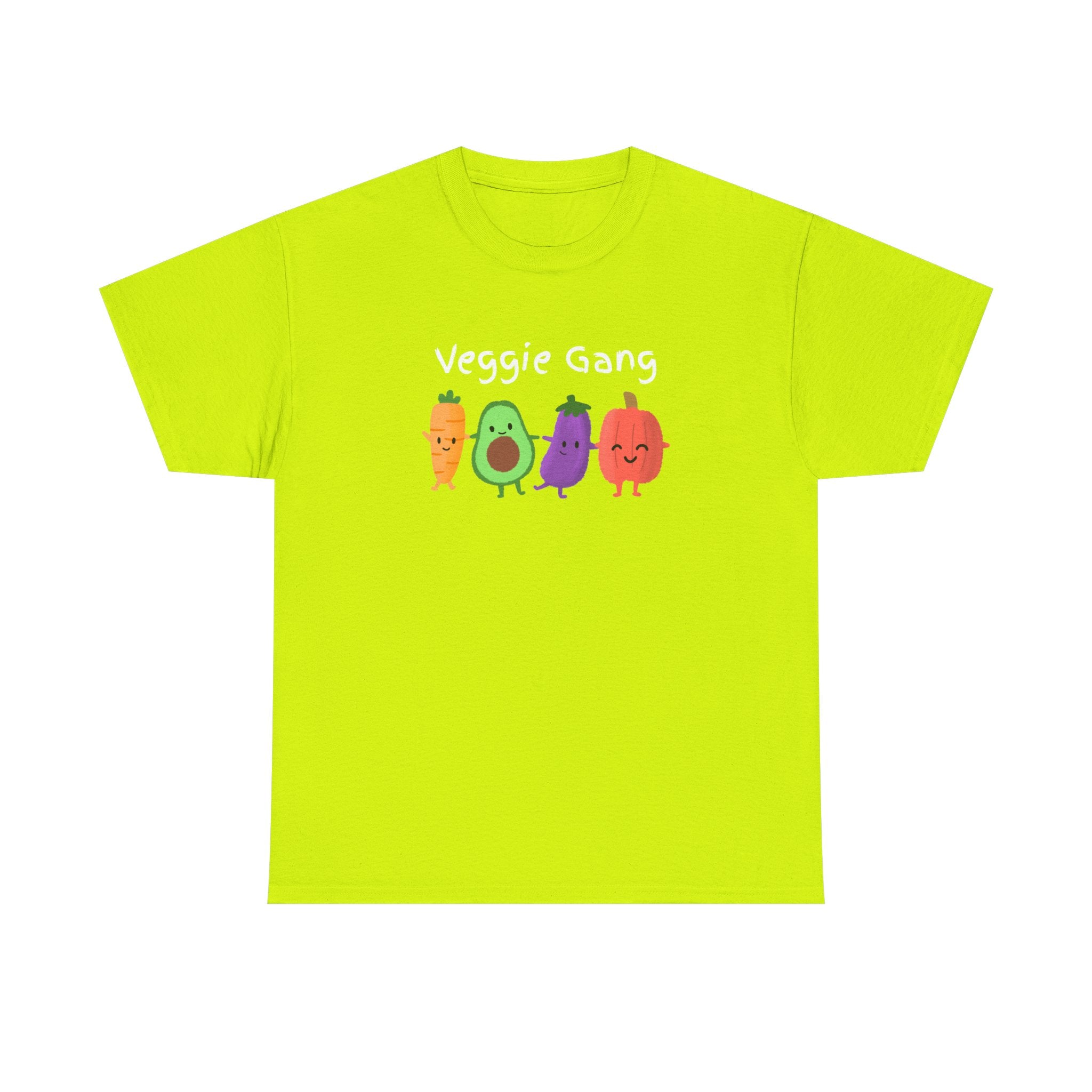 Veggie Gang T-Shirt – Cute Cartoon Avocado, Carrot, Eggplant & Pepper Tee