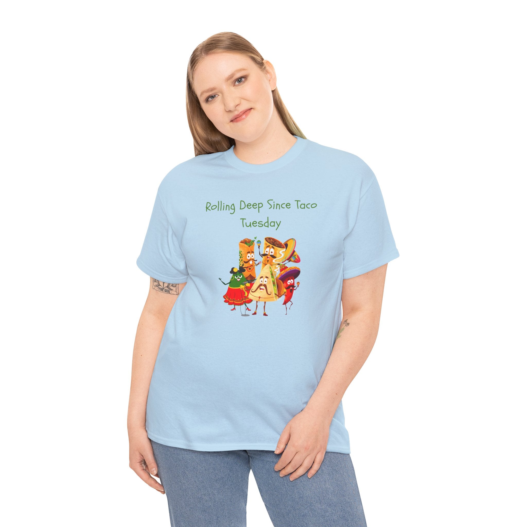 Taco Tuesday Graphic Tee — "Rolling Deep Since Taco Tuesday" Funny Mexican Food Shirt