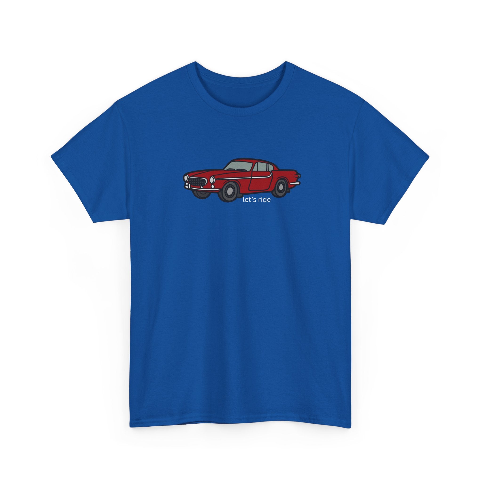 Classic Red Mustang Tee — "let's ride" Vintage Car T-Shirt