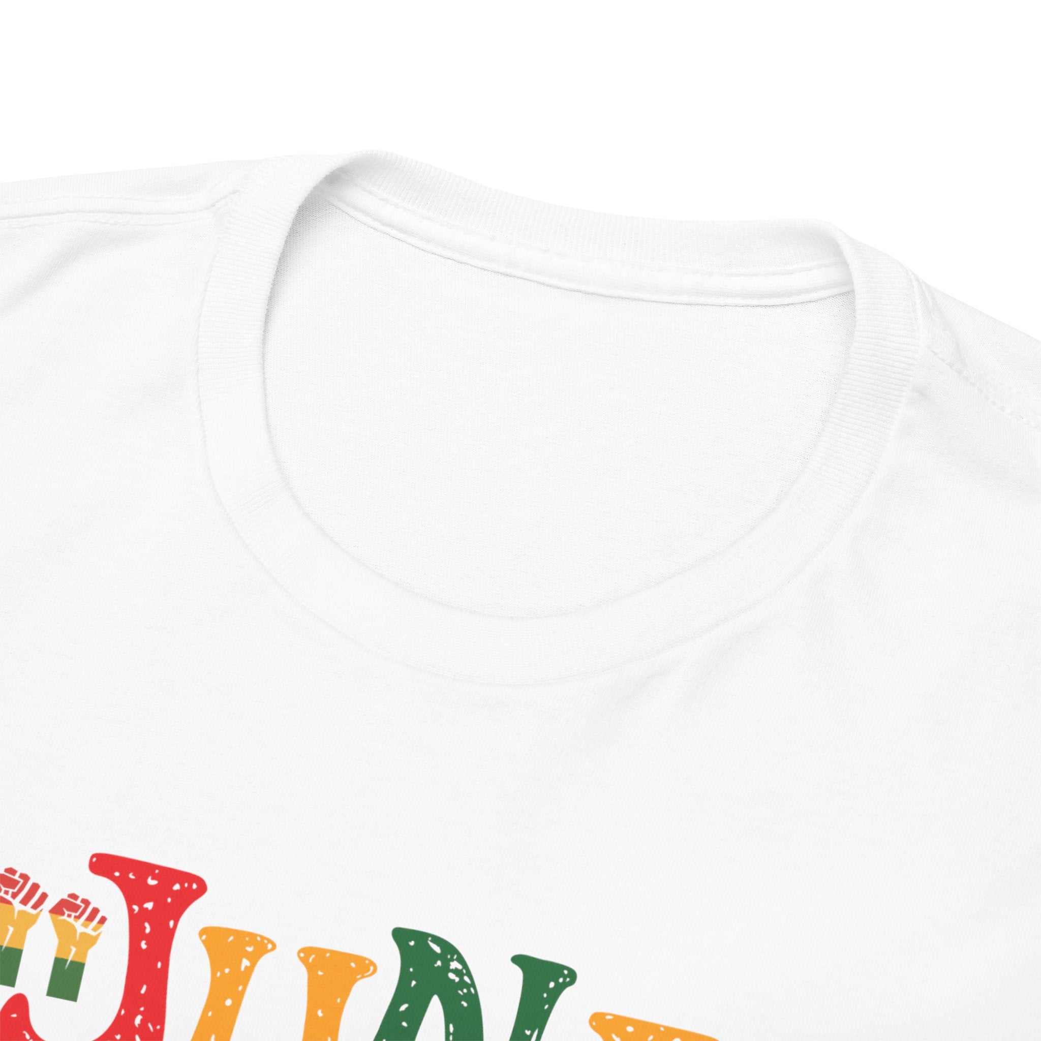 Juneteenth Graphic T-Shirt — Colorful Retro "Juneteenth" Tee (Jun 19 Celebration)