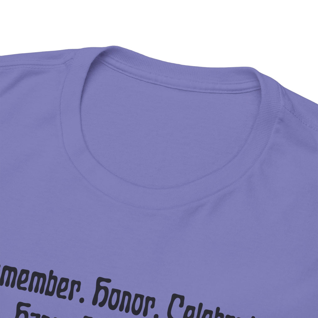Juneteenth Celebration T‑Shirt — "Remember. Honor. Celebrate. Happy Juneteenth" with Pan-African Heart Design